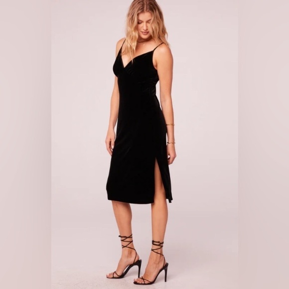 NWT Band of the Free Girl Crush Black Velvet MIDI Dress Size Large Whimsigoth - Picture 4 of 12